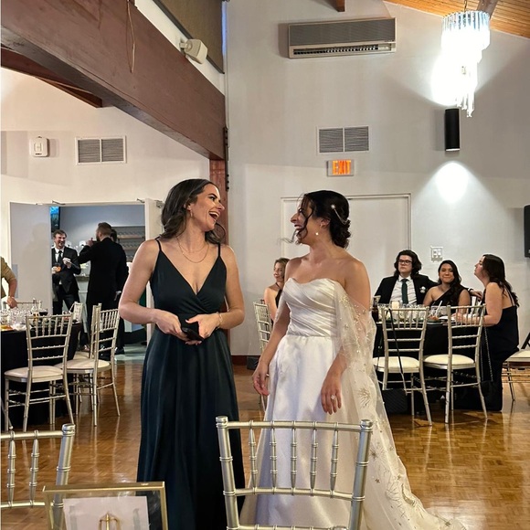 Lulus - Gorgeous silk/satin, a-line maxi dress with side slit - Picture 4 of 11